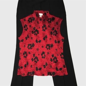 VINTAGE Mandarin Collar Crinkle Cami Women’s Large